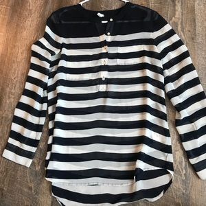 Blue and white striped shirt